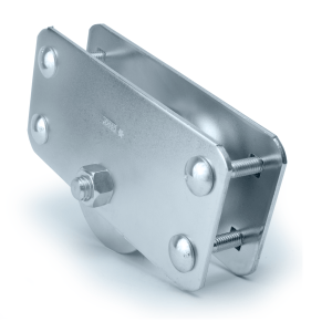 ROLDANA CANAL (REDONDO) EM AÇO 1020 C/ SUPORTE LATERAL P/ TUBO GALVANIZADO DE 3/4”