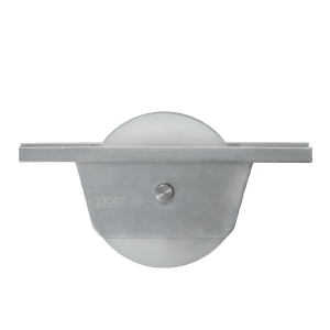 ROLDANA CANAL V 90º EM NYLON SUPORTE ABERTO EM ALUMÍNIO