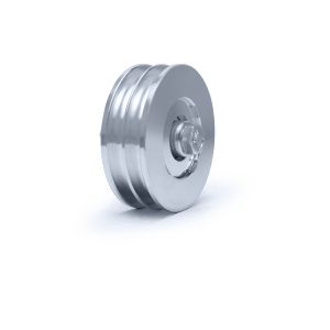 ROLDANA CANAL DUPLO REDONDO EM AÇO 1020 COM EIXO FURADO