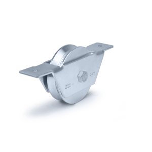 ROLDANA CANAL (V) EM AÇO 1020 C/ SUPORTE ABERTO C/ 1 ROLAMENTO E PARAFUSO