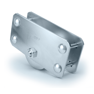 ROLDANA CANAL (REDONDO) EM AÇO 1020 COM SUPORTE LATERAL E 2 ROLAMENTOS PARA TUBO GALVANIZADO DE 1/2"