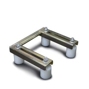 ROLDANA GUIA 37,5 X 45 EM NYLON COM SUPORTE PERFIL U DUPLO PARA PARAFUSAR