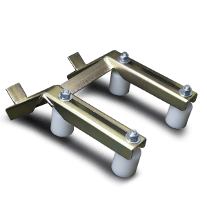 ROLDANA GUIA 37,5 X 45 EM NYLON COM SUPORTE PERFIL U DUPLO PARA CHUMBAR